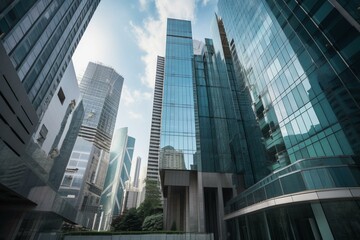 Obraz na płótnie Canvas Modern office buildings in central Hong Kong. Generative AI