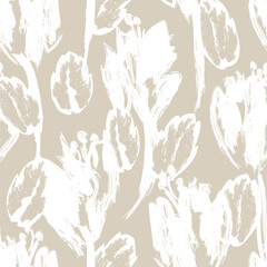 Neutral Colour Abstract Floral Seamless Pattern Design