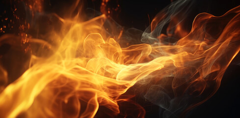 Fototapeta premium Beautiful fire background, generative ai.