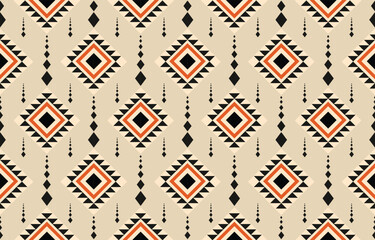 Ethnic abstract ikat art. Fabric Morocco, geometric ethnic pattern seamless  color oriental. Background, Design for fabric, curtain, carpet, wallpaper, clothing, wrapping, Batik, vector illustration