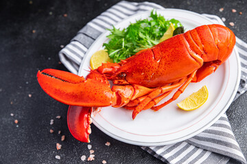 lobster seafood meal food snack on the table copy space food background rustic top view