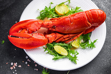lobster seafood meal food snack on the table copy space food background rustic top view