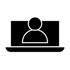 Online training process icon. Webinar seminar vector illustration. E-learning business concept.