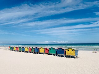 Colorful houses of Muizenberg, Western Cape, South Africa