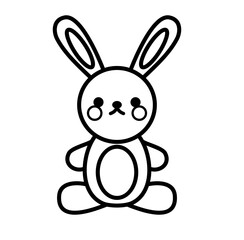 Fototapeta na wymiar rabbit bunny doll cartoon outline icon