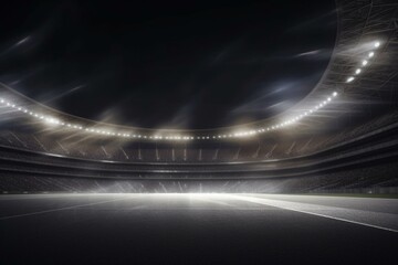 Fototapeta na wymiar lights at night and stadium . Sport background. 3d render. Generative AI