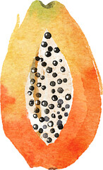 cute fruit abstract watercolor painting style