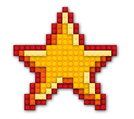 Star shape from blocks toy building blocks