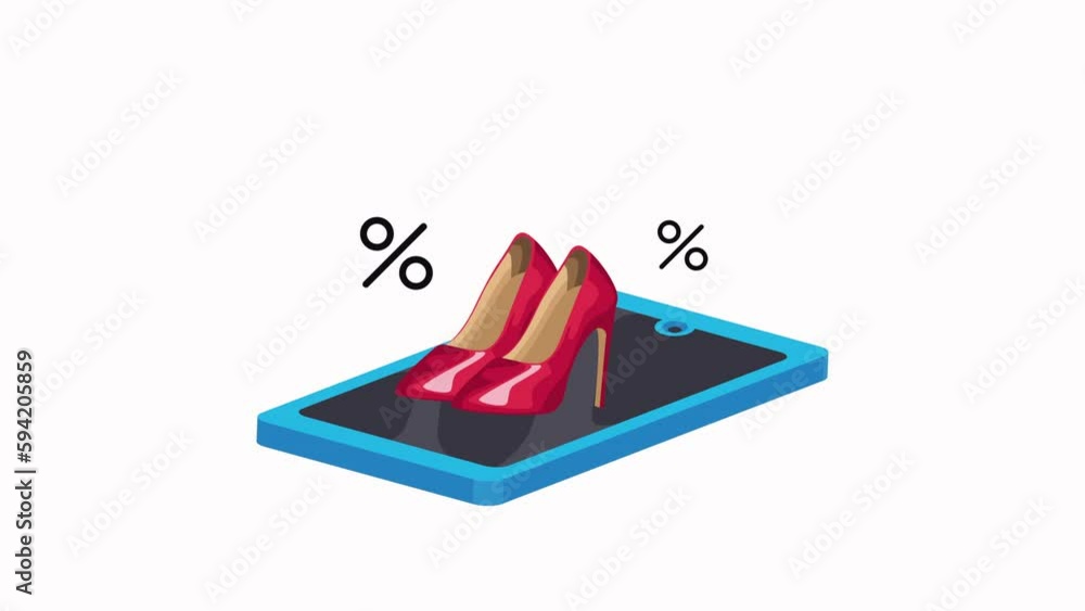 Canvas Prints buy heels in smartphone ecommerce animation