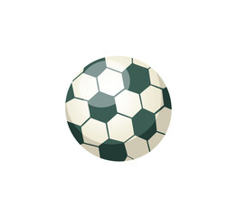 Concept Sport goods football. The illustration is a flat vector design of a football on a white background. Vector illustration.