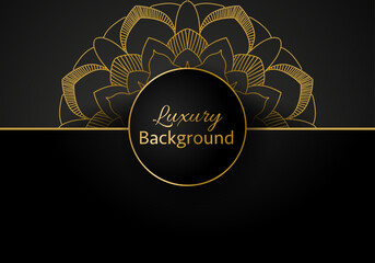 luxury ornamental mandala design background in gold color