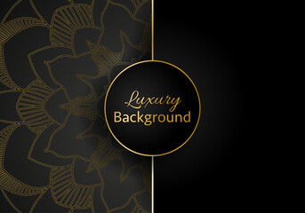 luxury ornamental mandala design background in gold color