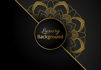 luxury ornamental mandala design background in gold color