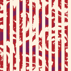Naklejka premium Colourful Floral Striped Seamless Pattern Design