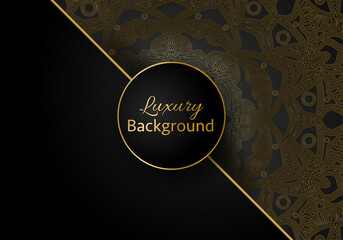 luxury ornamental mandala design background in gold color