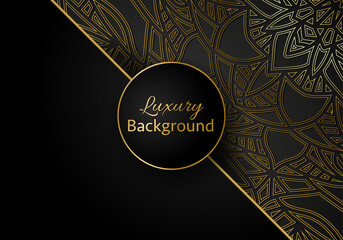 luxury ornamental mandala design background in gold color