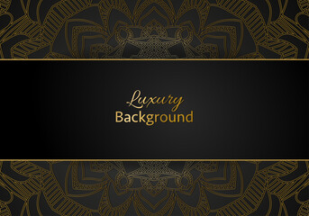 luxury ornamental mandala design background in gold color