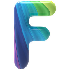 3d colorful letter f