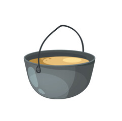 Concept Camping cooking pot. This illustration features a flat, vector design of a camping cooking pot. Vector illustration.