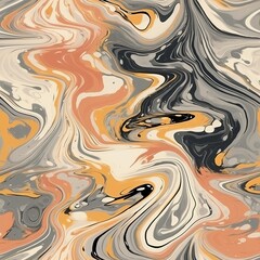 Theoretical shape liquid marble organize for printing and organize. Seamless pattern, AI Generated