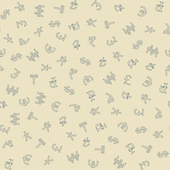 Naklejka premium Symbols of Various Currencies Seamless Pattern