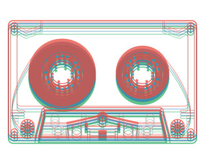 Fototapeta premium Cassette music old fashion. Retro and vintage technology concept represented by Cassette icon. 