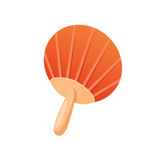 Concept Japan and China fan. This is a flat vector illustration with a cartoon-like design of a Japan and China orange fan on a white background. Vector illustration.