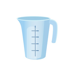 Concept Cooking measuring cup. This illustration features a flat, vector, cartoon-style design of a measuring cup for cooking bakery. Vector illustration.