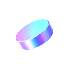 Fototapeta premium 3d geometric shape . Hologram cylinder figure isolated background.Vector realistic illustration.