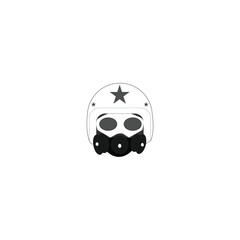 Firefighter Wearing Protective Gas Mask Helmet: vector de stock 
