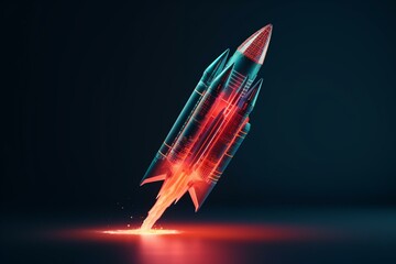 Fototapeta na wymiar contemporary rocket with believable design. Generative AI