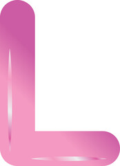 Pink bold alphabet letter L