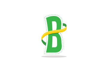 Letter  B weight loss logo design template element vector