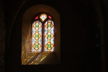 Keuken foto achterwand Glas in lood Vitraux de l'église fortifiée de Pérouges