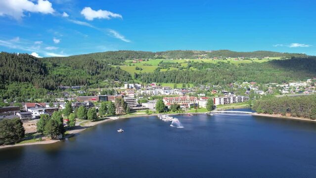 Camping by the fjord in Fagernes Norway