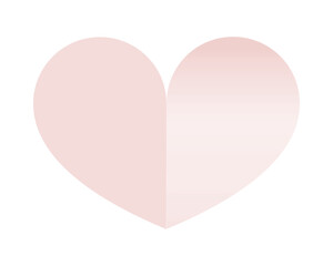 Simple Romantic Vector Illustration with Big Heart. Romantic Art with Pastel Pink Heart Isolated on a White Background. Delicate Elegant Valentine's Day Print ideal for Card, Wall Art. Love Symbol.