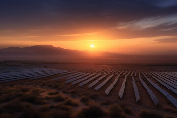 Solar power farm, clean energy for a sustainable future. Generative AI