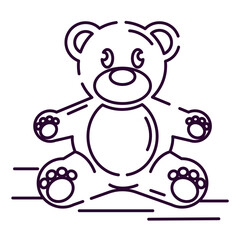Isolated teddy bear toy Sketch icon Vector