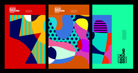 Obraz premium Vector colorful geometric and fluid abstract background for summer banner