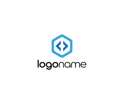 abstract code logo design