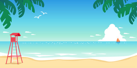 Landscape with summer coast and thunderheads