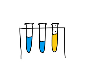 Drei Reagenzgl&auml;ser, die einfach dargestellt sind, Icon