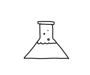 Reagenzglas, das eine Fl&uuml;ssigkeit enth&auml;lt, Icon als Vektor