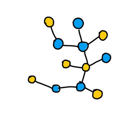 Molek&uuml;le in einer einfachen abstrahierten Abbildung als Icon