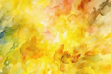 Yellow watercolor abstract background