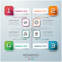Vector business infographic design template with 4 options or step