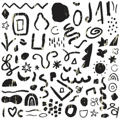 Set of trendy icons with abstract shapes. Modern minimalist art. Flat creative design for posters or social media content.