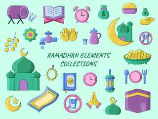 Illustration of Ramadan elements collections 