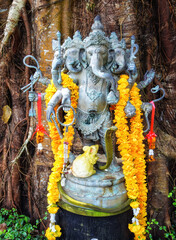 Lord Ganesha, Ganesh, Ganapati, statue, elephant headed Hindu God of beginnings, remover of obstacles in Chiang Rai, Thailand