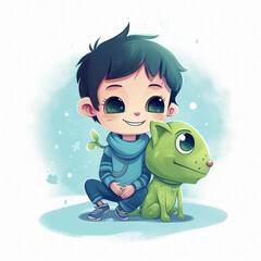 child and his bizarre pet, Generative AI
